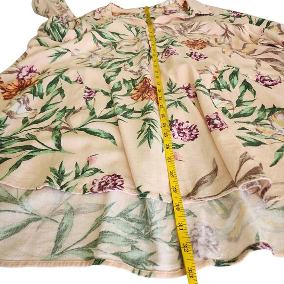 Cynthia Rowley Womens Floral Linen Blend Popover Top Plus Size 2X Paradise Boho - Picture 10 of 10